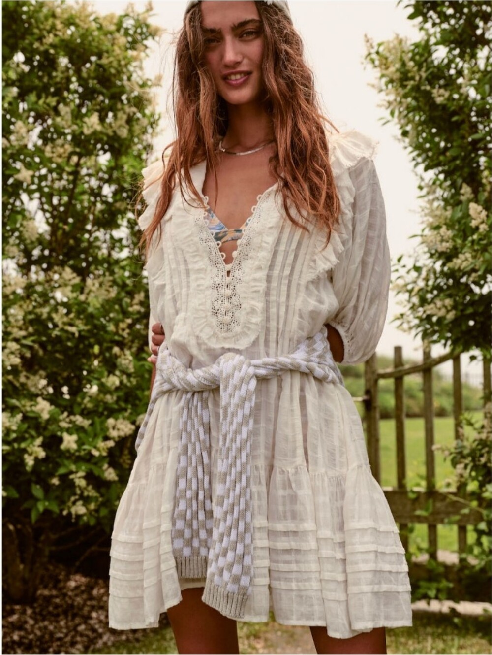 Free People Elora Ruffle Mini Dress